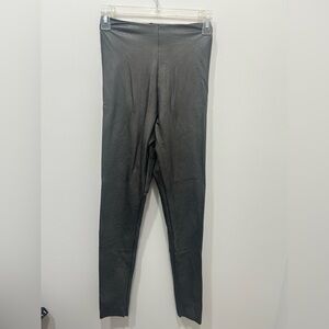 Commando Faux Leather Leggings Pants Tummy Control Goth Medium Grey Slimming